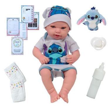 Imagem de Boneca Reborn Bebê Realista Larinha Stitch Pelúcia Itens - Cegonha Reb