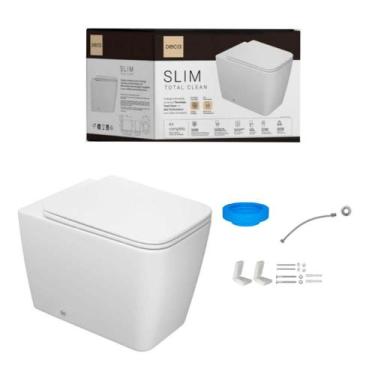 Imagem de Kit Completo Bacia Convencional Slim Total Clean Branco + Instalações 