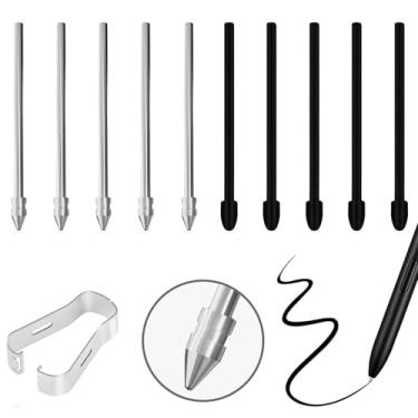 Imagem de Pontas de substituição para Kindle Scribe Pen 10 peças, pontas compatíveis com 1/2 Plus Digital 4096 níveis premium com pasta (sem 5 pontas de titânio desgastadas e 5 pontas de feltro)