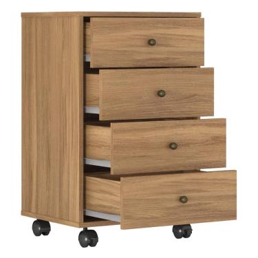 Imagem de Mesa de Cabeceira com rodízios 4 gavetas Presence Demóbile