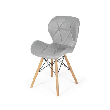Imagem de Cadeira Charles Eames Eiffel Slim Wood Estofada - Cinza