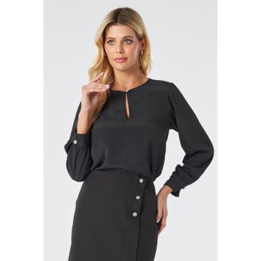 Imagem de Blusa PKS Manga Longa Com Botões Jóia Preta-GG-Feminino
