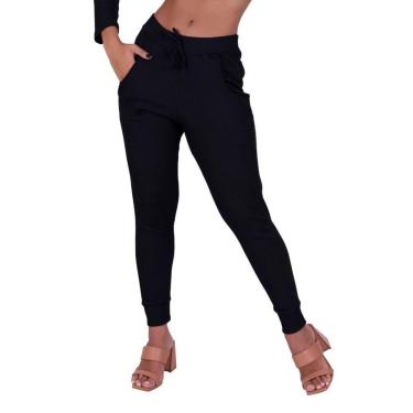 Imagem de Calça Jogger Canelada Inverno Feminina Comfy Vera-Feminino