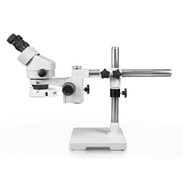 Imagem de Parco Scientific Microscópio Estéreo Com Zoom Binocular, Ocular De Campo Amplo 10X, Alcance 0,7X A 4,5X, Ampliação 7X 45X, Suporte Braço Único, Anel Luz 144 Leds Controle Intensidade