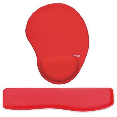 Imagem de Kit Ergonômico Mouse Pad + Apoio Pulso Teclado Vermelho - Reflex