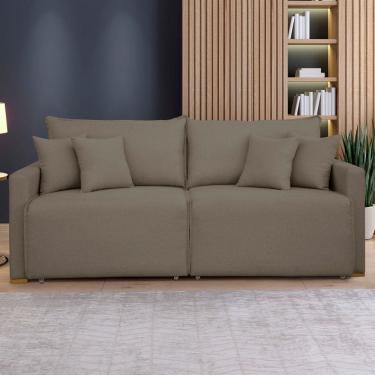 Imagem de Sofá Cama 3 Lugares Júlia Retrátil e Reclinável Veludo/Bege Escuro - Celflex