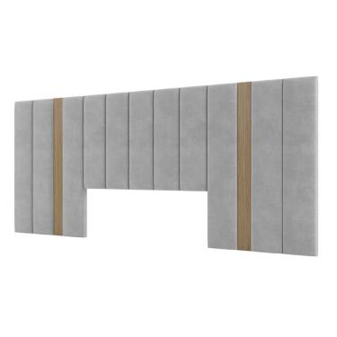 Imagem de Cabeceira King James Cinza e Freijó