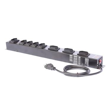 Imagem de Filtro de Linha para Rack 19 Polegadas, 8 Tomadas, Preto, Metal, Proteção Contra Sobretensão (220Vac - 20A - cabo 3,0m)