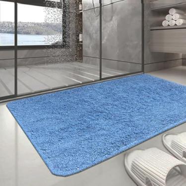 Imagem de 1 Tapete Banheiro Antiderrapante Absorvente 45x60 Oa Hig Vr (CELESTE Azul Claro Escuro - Liso Hig)