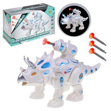 Imagem de Dino Robô Infantil Triceraton Lança Dardos Que Anda Com Movimento Emit