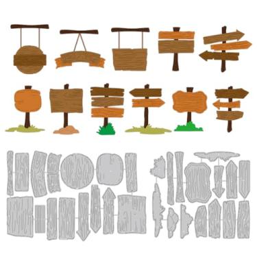 Imagem de DELORIGIN Placas de sinalização de trânsito, placas de corte, cartões, corte, aço carbono, estêncil, cartão de bênção, scrapbook, molde de gravação em relevo, matrizes para decoração de álbum de