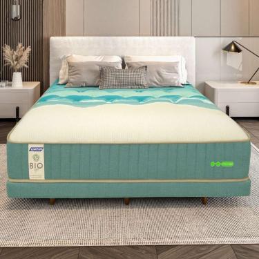Imagem de Cama Box Conjugado Queen Com Colchão 158x61x198 Biosoft Gazin Cr35295 Turquesa