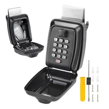 Imagem de Omoft Corporation Caixa de bloqueio de chave de carro, cofre à prova d'água com código de 4 a 12 dígitos, caixa de bloqueio de montagem de janela de grande capacidade para Turo, Ride-Share, uso de