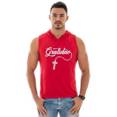 Imagem de Camiseta Regata Masculina Capuz Machão Academia Treino Gratidão - DuCh