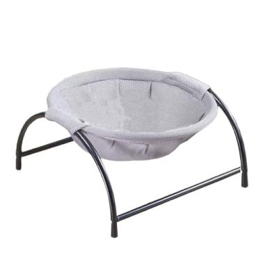 Imagem de Luqeeg Cama Elevada de Rede para Gatos, Respirável Removível Cama Elevada para Pets Suprimentos para Animais de Estimação Casa para Gatos Assento de Janela para Internos e Externos (Cinza)
