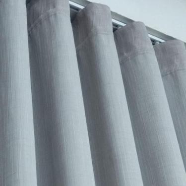 Imagem de Cortina Voal Gaze De Linho + Forro Blackout Wave Trilho Suiço Sob Medi