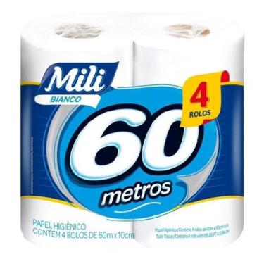Imagem de Kit c/ 3 Mili Bianco Papel Higienico 60m Folha SIMPLES