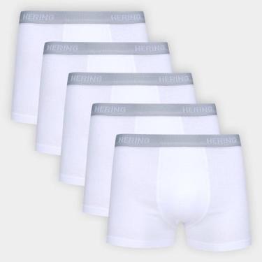 Imagem de Kit Cueca Boxer Hering 5 Peças, Branco, GG