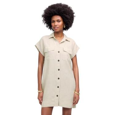 Imagem de Madewell Vestido feminino Sammy Utility Linho, Aveia, XGG