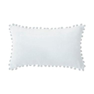 Imagem de Tampa de enchimento retangular branca com design de pompom 50x30cm - L