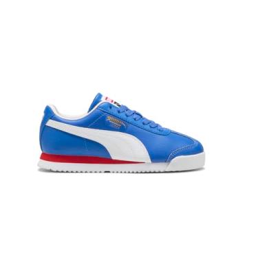 Imagem de PUMA Tênis infantil unissex Roma Shoes (criança grande), Azul montanha/branco, 18