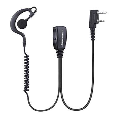 Imagem de COMMIXC Fone De Ouvido Walkie Talkie, Pacote Com 2, 3,5 Mm/2,5 Mm, 2 Pinos, Formato G, Microfone Ptt, Compatível Rádios Bidirecionais Kenwood Bao Feng