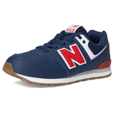 Imagem de New Balance Tênis masculino 574 V1 com cadarço, Nb Azul Marinho/Team Red, 16