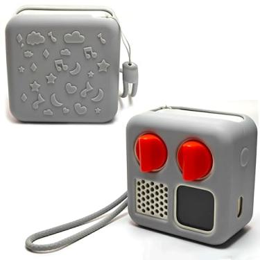 Imagem de LeoTube Capa de silicone para Yoto Mini Player, capa protetora de silicone compatível com mini alto-falante Bluetooth (apenas capa, máquina não incluída) (cinza)