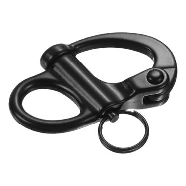 Imagem de PATIKIL Manilha de liberação rápida de 2,7 polegadas, aço inoxidável 316, fiança fixa, conector de vela de barco para acampamento ao ar livre, navios náuticos, içamento industrial, correntes para