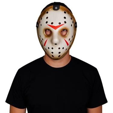 Imagem de Máscara Jason Voohers Sexta Feira 13 Máscara Hoquei Cosplay Adulto Halloween Anime Terror
