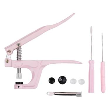 Imagem de IEUDNS Manual de ferramentas de fecho de pressão para T5 T8 Snaps Press Punching Snaps Button Setting Tool Clothing Women Installer Snap Alicate, Rosa