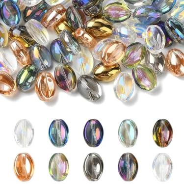 Imagem de UR URLIFEHALL 100 peças de contas aleatórias de vidro em grão de café galvanizadas imitação de café contas de cristal para pulseira faça você mesmo artesanato fabricação de joias