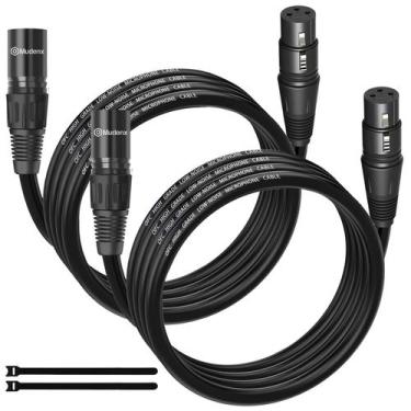 Imagem de Microfone XLR Cables mudenx 3m, pacote com 2 unidades, macho para fême