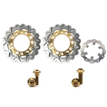 Imagem de Arashi Discos de freio dianteiros traseiros rotores com parafusos de montagem para Yamaha FZS1000 Fazer 2001-2005, BT1100 BULLDOG 2002-2006, XJR1300 1999-2017 RACER 16-17, peças de acessórios de