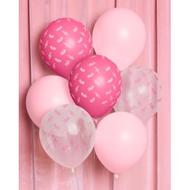 Imagem de xo, Fetti Pink Romantic Latex Balloons - 24 pk, 12" | Bachelorette Decorations, Coquette Birthday Party, Floral Decor, Girl Baby Shower Supplies