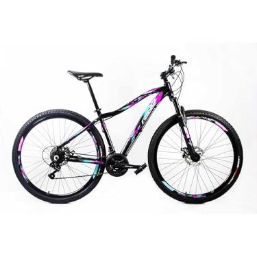 Imagem de Bicicleta Aro 29 Rino Feminino 21v Monalisa Freio A Disco Câmbios Shimano - Pink/Azul 15