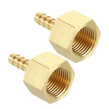 Imagem de Kozelo Pacote com 2 acessórios de mangueira de latão Farpas de mangueira de 3/40.6 cm para conexões fêmeas NPT de 1/10.2 cm para máquinas domésticas, banheiras de massagem e sistemas de irrigação