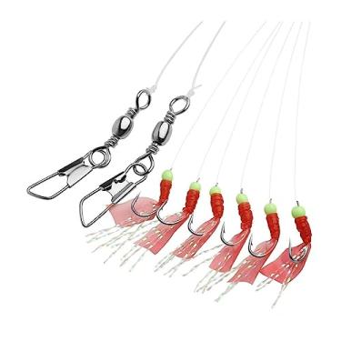 Imagem de GRFIT Ganchos de pesca anzol de pesca 6 peças/lote anzóis de aço inoxidável isca giratória combinação única gancho de corda de alto carbono anzóis (tamanho: 11#)