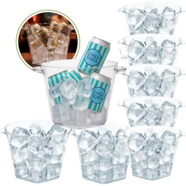 Imagem de Kit 10 Baldes De Gelo Luxo Acrílico Cristal Diamond Champanhe Garrafas Vinho Latas Eventos Festas