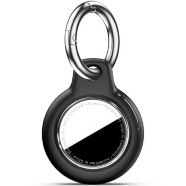Imagem de Upgrade Waterproof Airtag Holder Air Tag Case with Keychain, Hard PC+TPU Shockproof and Scratch-resistant Airtags Case for Apple Air Tags, Airtag Accessories for GPS Item Finder Tracker, Black