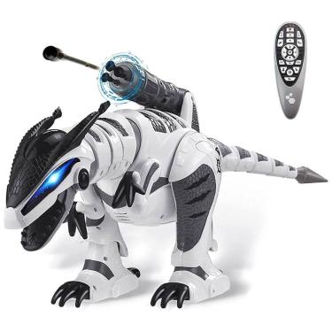 Imagem de Dinossauro Robô Interativo Programável com Controle Remoto para Crianças de 3 a 10 Anos, DOLLOX, Branco