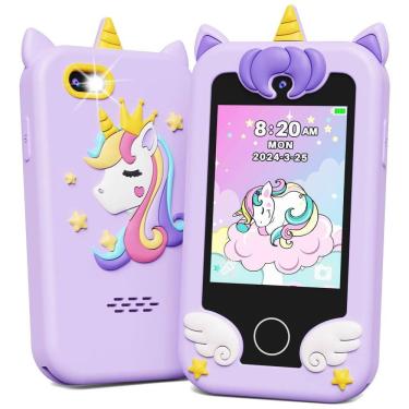 Imagem de Telefone Brinquedo Infantil KOKODI Unicórnio Para Meninas 3-10 Anos, Tela Touchscreen HD, Câmera Dupla, 8GB, Brinquedo Educativo Para