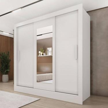 Imagem de Guarda-Roupa Casal Vitória 3 Portas 4 Gavetas com Espelho Neve 33376 - Tcil Móveis