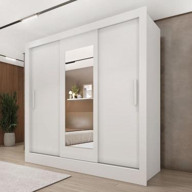 Imagem de Guarda-Roupa Casal Vitória 3 Portas 4 Gavetas com Espelho Neve 33376 - Tcil Móveis