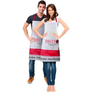 Imagem de Avental de Cozinha Vizapi 70X80Cm Bistrô Multicolorido, Unissex, MULTI