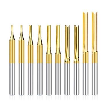 Imagem de WZFC Fresa de extremidade reta com 2 canais, haste 3.175 com revestimento de titânio, fresadora, fresa de carboneto