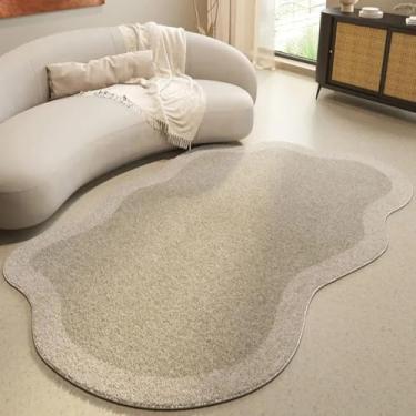 Imagem de Tapete grande para sala de estar, bege simples, espesso, para cabeceira de cama, para área de lazer e vestiário (60 x 90 cm (23 x 35 polegadas)/SY2963-YD-A)