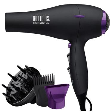 Imagem de Secador de Cabelo Profissional com 3 Acessórios, 110v, HOT TOOLS 1043, Preto
