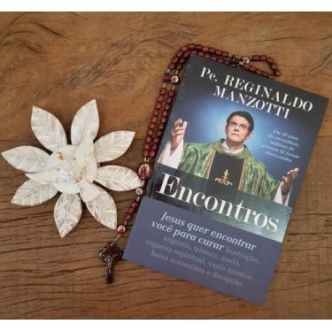 Imagem de Kit Livro Padre Reginaldo Manzotti + Lindo Divino em Madeira 16 cm -+ 