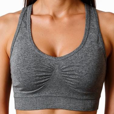 Imagem de Top Selene Sem Costura Esportivo Microfibra S/ Bojo Reforçado Nadador 